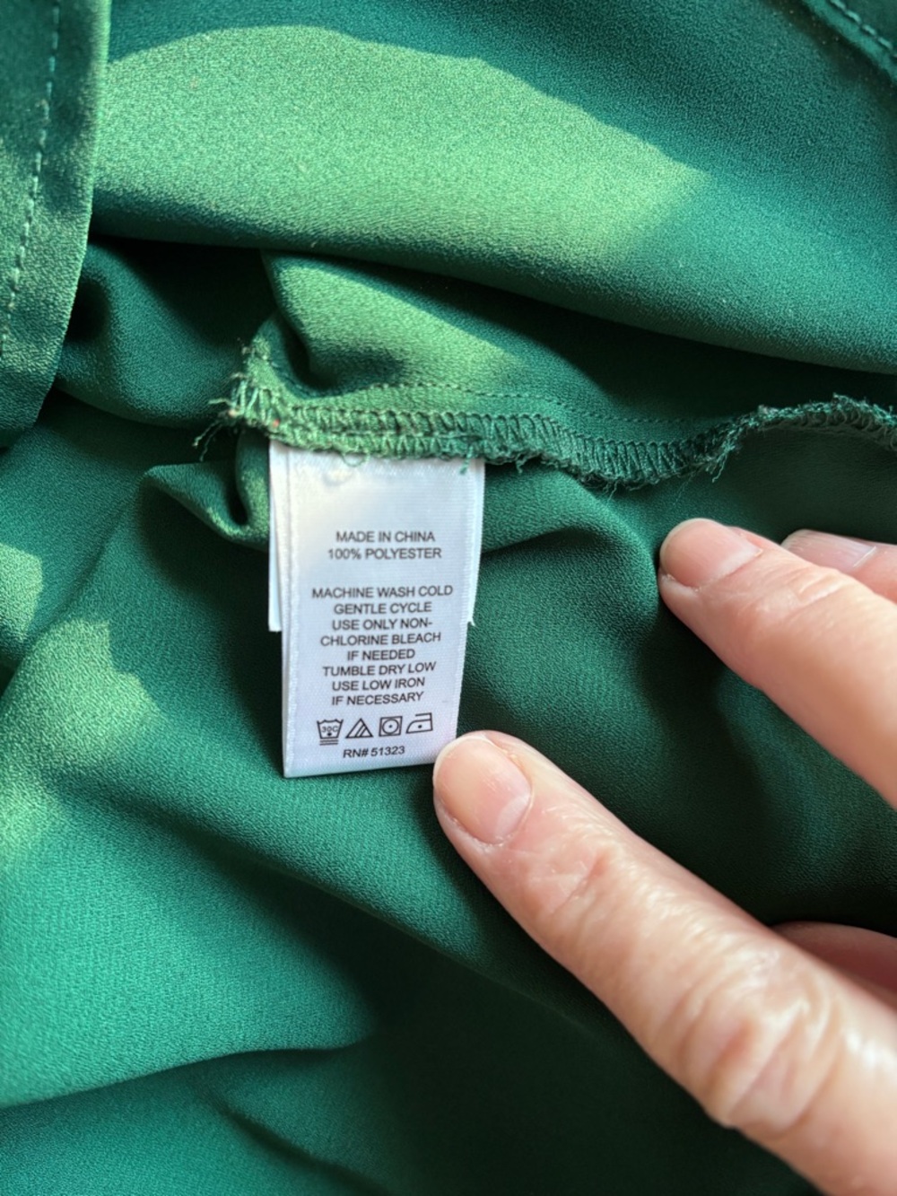 Women's CeCe 3/4 sleeve emerald green button up blouse size medium - Picture 5 of 5